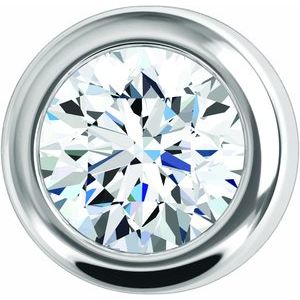 14K White Gold .03 CT Natural Diamond Bezel Setting