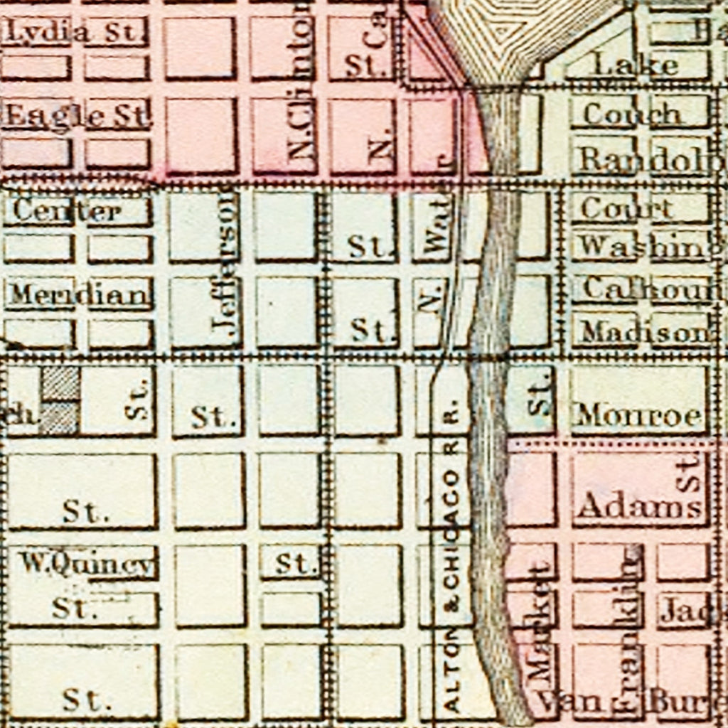 Vintage Map of Chicago, Illinois 1870