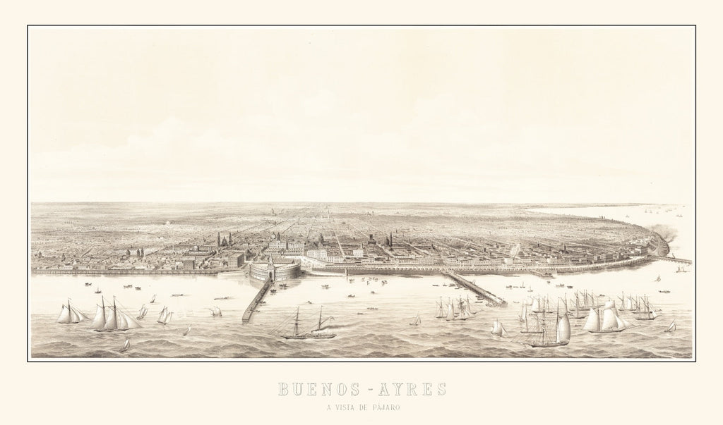 Vintage Map of Buenos Aires, Argentina 1880