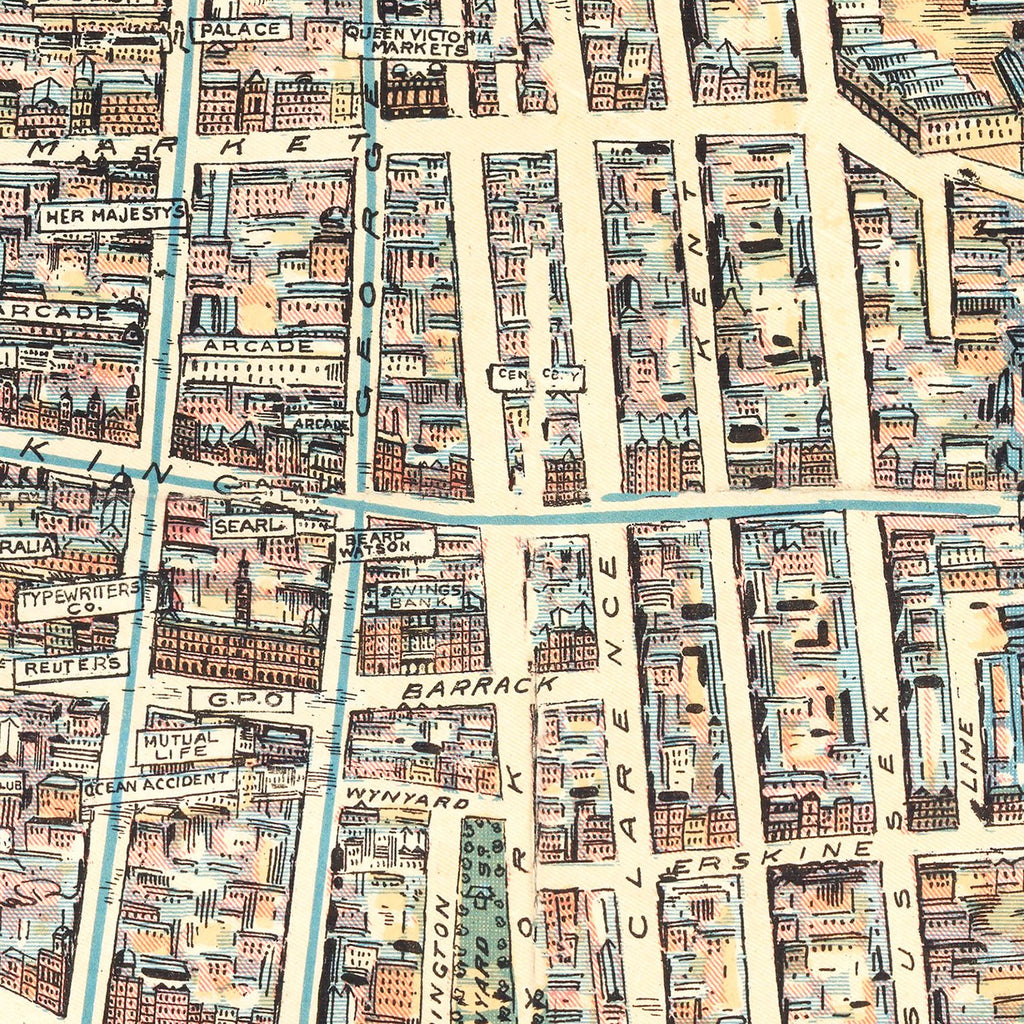 Vintage Map of Sydney, Australia 1902