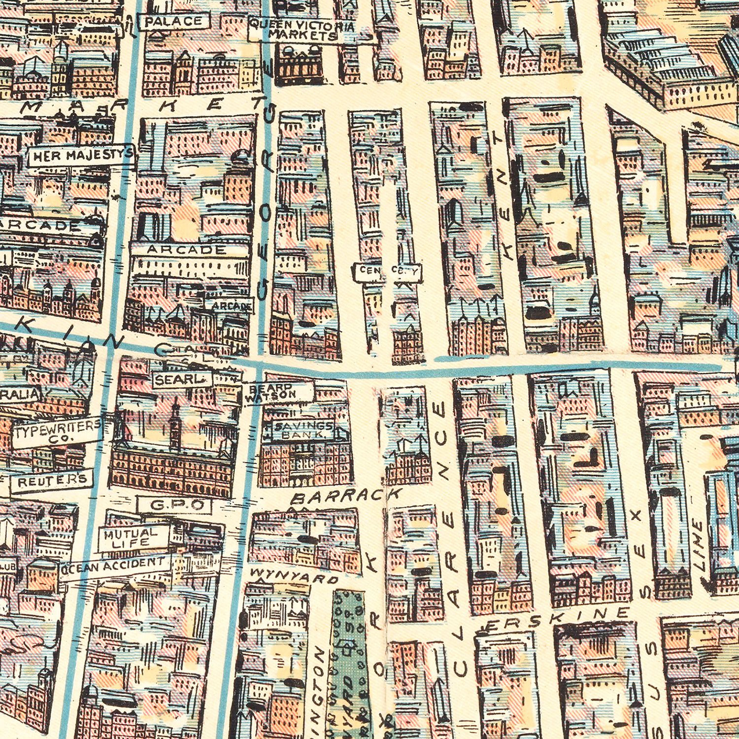Vintage Map of Sydney, Australia 1902