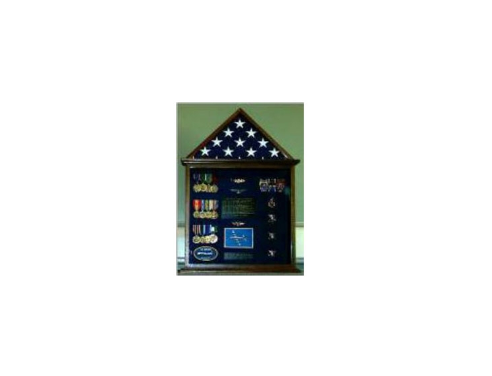 Flag Case, 4' x 6' Flag and Badge display cases - Walnut