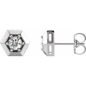14K White Gold 1/2 CTW Natural Diamond Geometric Earrings