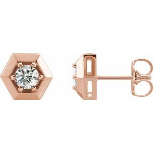 14K Rose Gold 1/2 CTW Natural Diamond Geometric Earrings