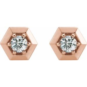14K Rose Gold 1/2 CTW Natural Diamond Geometric Earrings – image 2