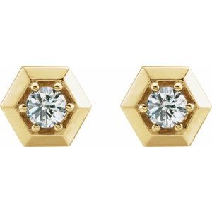 14K Yellow Gold 1/2 CTW Natural Diamond Geometric Earrings – image 2