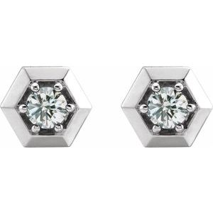 14K White Gold 1/2 CTW Natural Diamond Geometric Earrings – image 2
