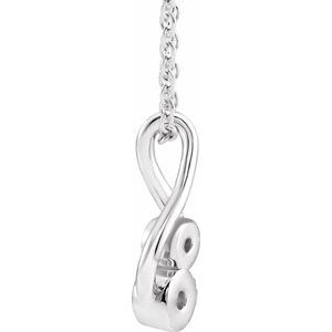 Sterling Silver .07 CTW Natural Diamond Hold You Forever® 16-18" Necklace