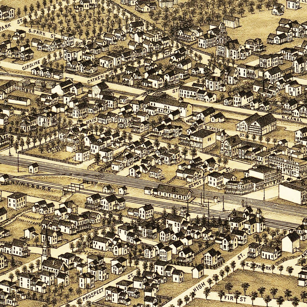Vintage Map of Canastota, New York 1885