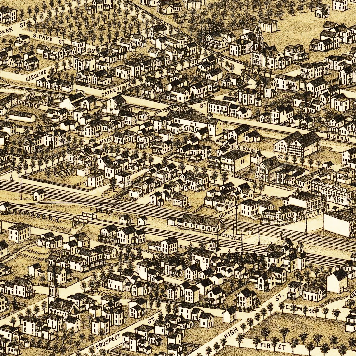 Vintage Map of Canastota, New York 1885