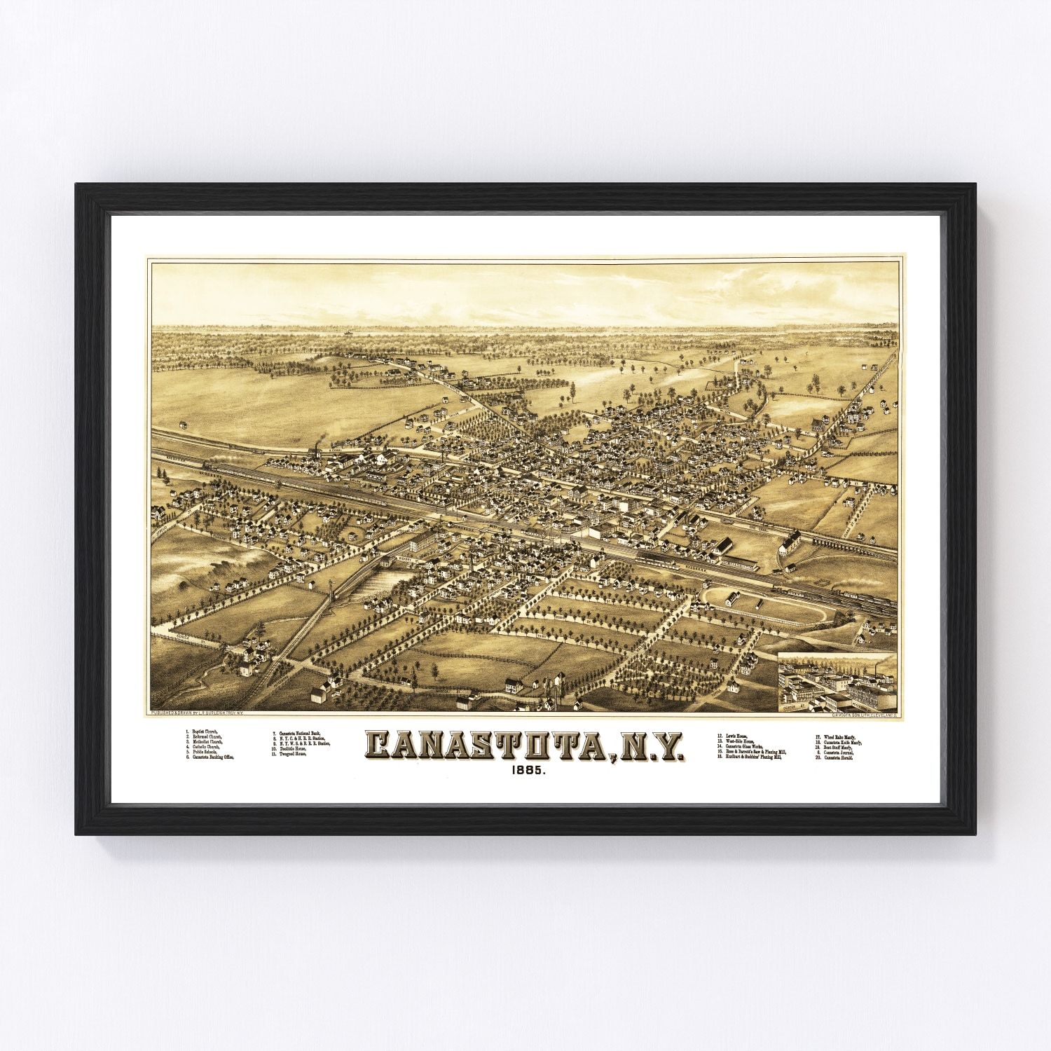 Vintage Map of Canastota, New York 1885