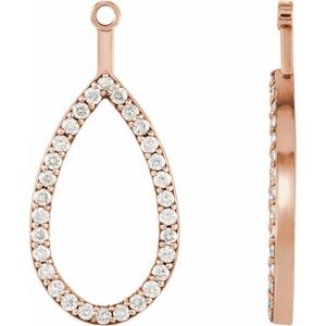 14K Rose Gold 1/5 CTW Natural Diamond Teardrop Earring Jackets