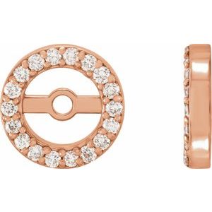 14K Rose Gold .08 CTW Natural Diamond Earring Jackets with 4.6 mm ID