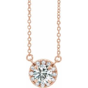 14K Rose Gold 1/5 CTW Natural Diamond 16" Necklace