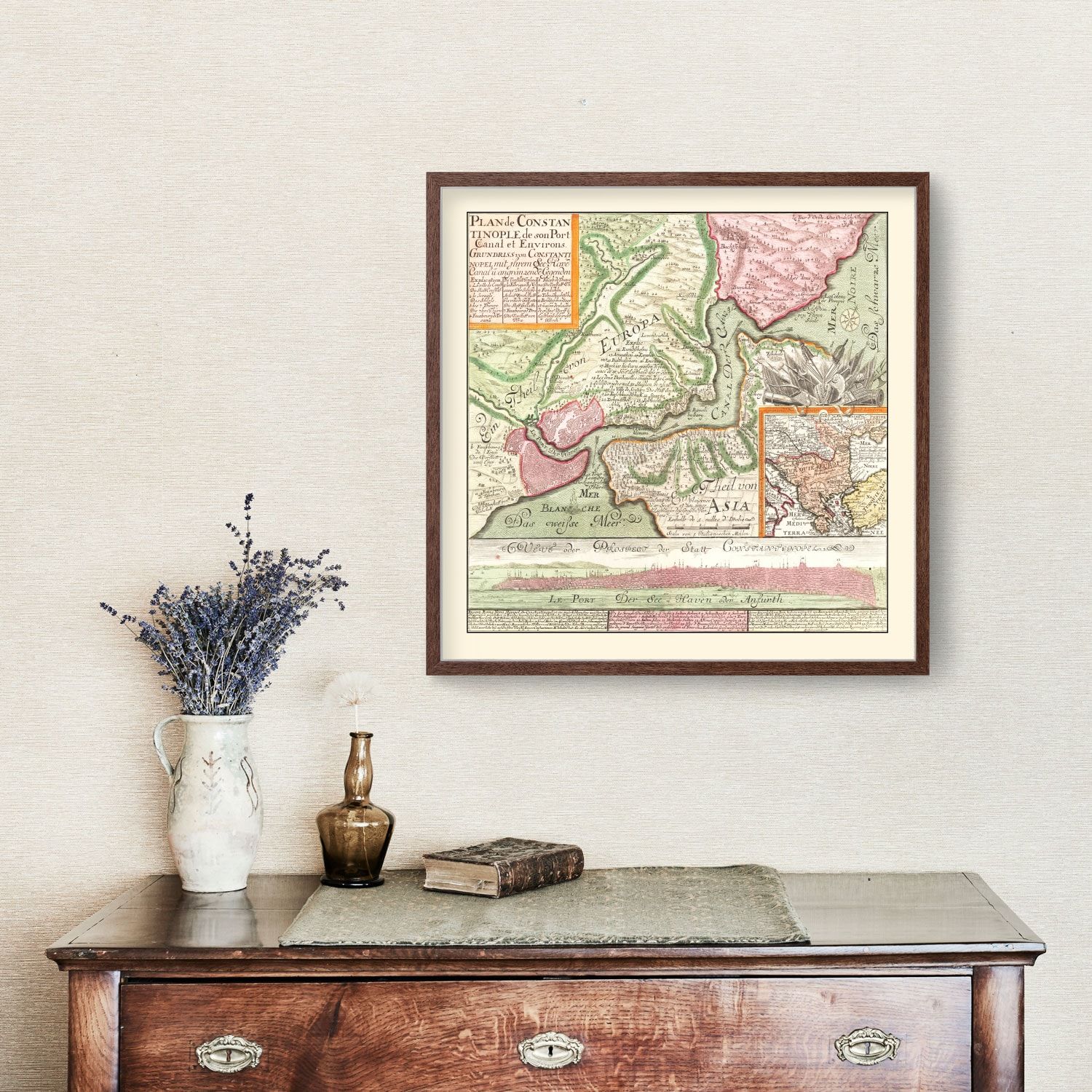 Vintage Map of Istanbul, Turkey 1740