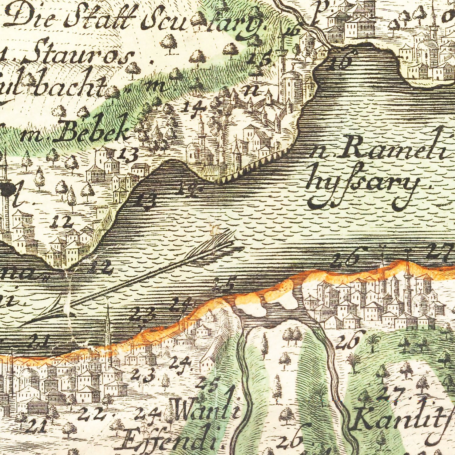 Vintage Map of Istanbul, Turkey 1740