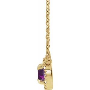 14K Yellow Gold 3 mm Natural Amethyst & .03 CTW Natural Diamond 16" Necklace
