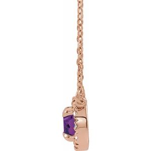 14K Rose Gold 4.5 mm Lab-Grown Alexandrite & .05 CTW Natural Diamond 18" Necklace