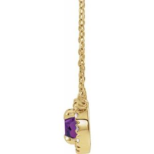 14K Yellow Gold 4.5 mm Lab-Grown Alexandrite & .05 CTW Natural Diamond 16" Necklace
