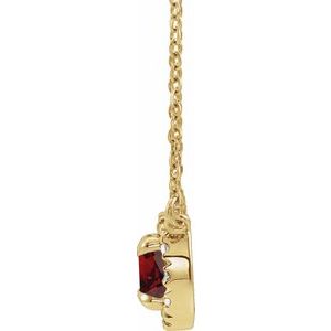 14K Yellow Gold 6 mm Natural Mozambique Garnet & 1/6 CTW Natural Diamond 16" Necklace