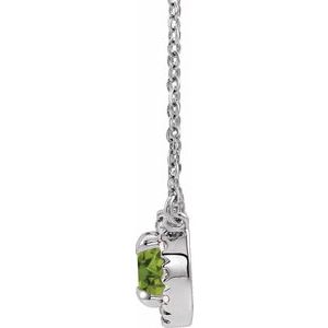 Platinum 3.5 mm Natural Peridot & .03 CTW Natural Diamond 16" Necklace