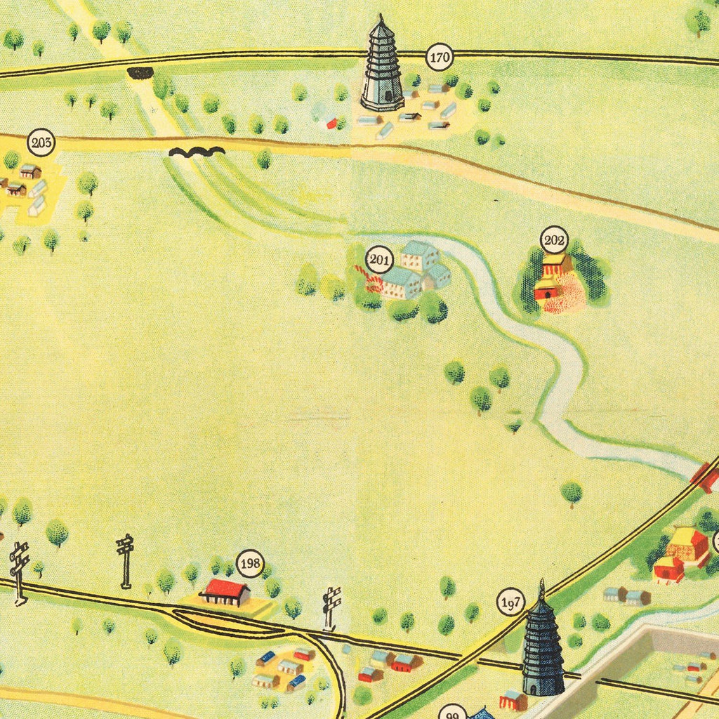 Vintage Map of Beijing, China 1936
