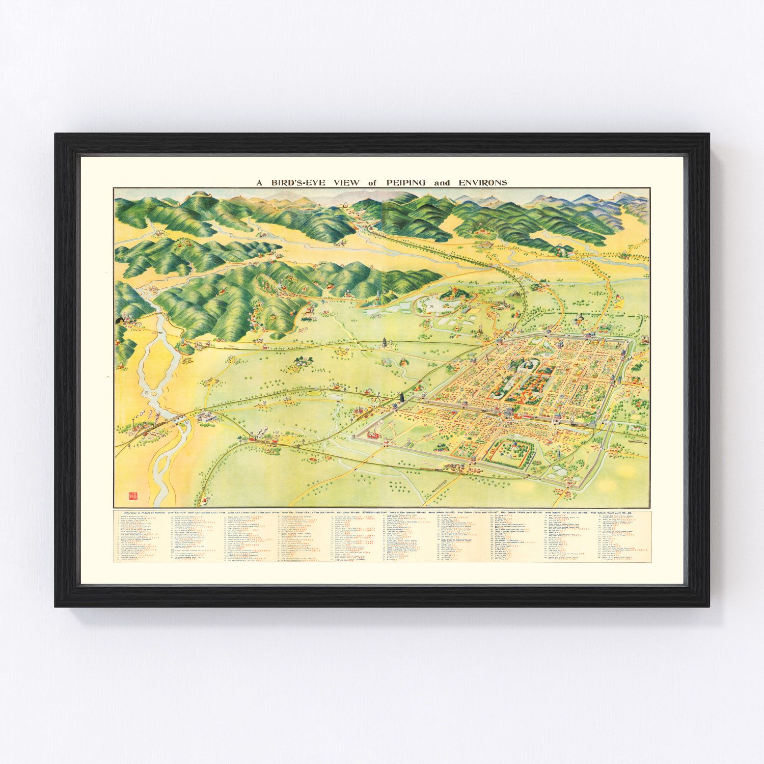 Vintage Map of Beijing, China 1936