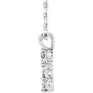 14K White Gold 1/6 CTW Natural Diamond Cross 16-18" Necklace