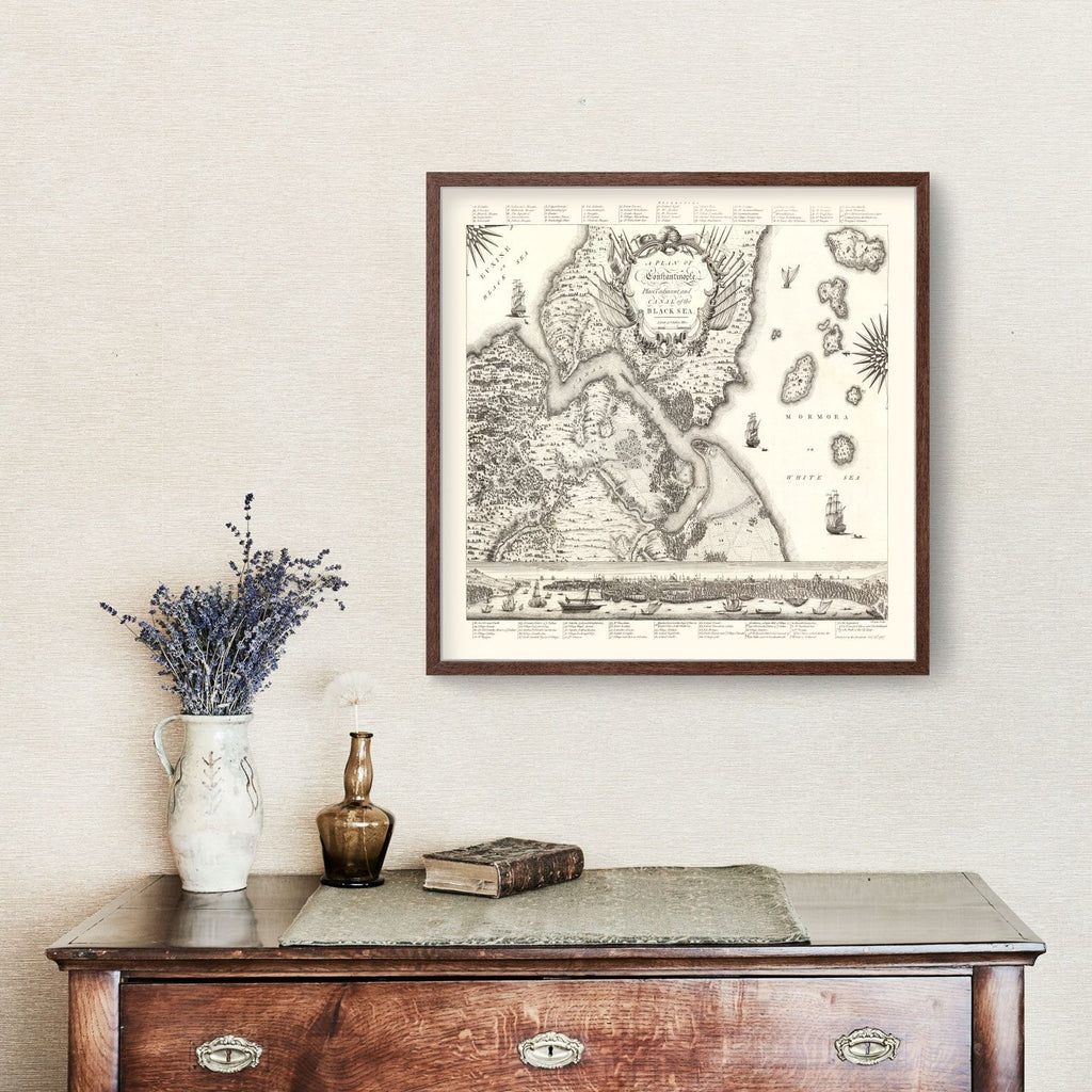 Vintage Map of Constantinople, Turkey 1767