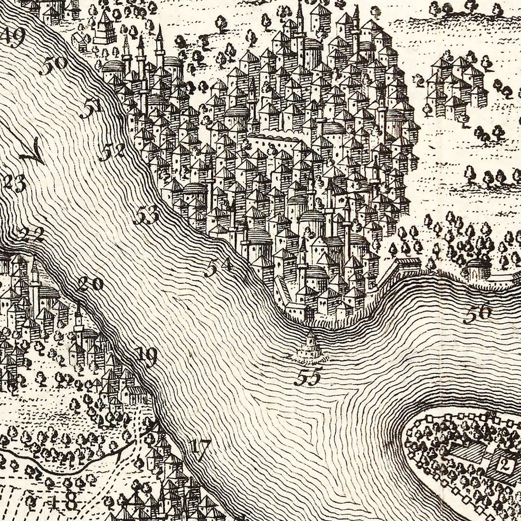 Vintage Map of Constantinople, Turkey 1767
