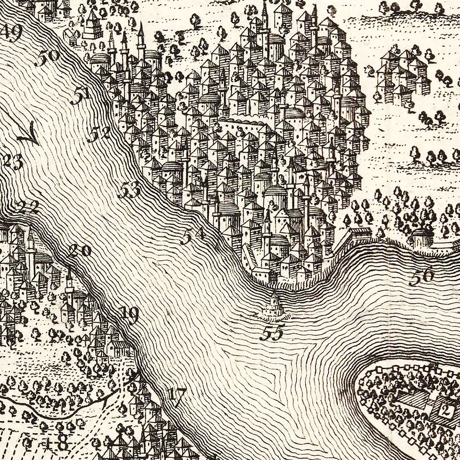Vintage Map of Constantinople, Turkey 1767