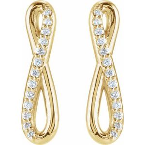 14K Yellow Gold 1/8 CTW Natural Diamond Infinity-Inspired Earrings