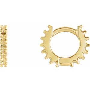 14K Yellow Gold 1.3 mm Round 10.32 mm Hoop Earring Mounting