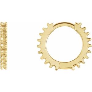 14K Yellow Gold 1.3 mm Round 12.6 mm Hoop Earring Mounting