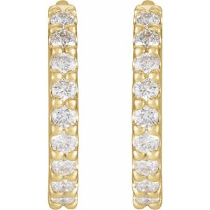 14K Yellow Gold 1/4 CTW Natural Diamond 10.32 mm Hoop Earrings – image 2