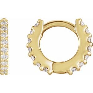 14K Yellow Gold .07 CTW Natural Diamond 8 mm Hoop Earring