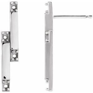 Sterling Silver 1.5 mm Round Bar Left Earring Mounting