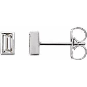 14K White Gold 1/5 CTW Natural Diamond Bezel-Set Earrings