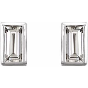 14K White Gold 1/5 CTW Natural Diamond Bezel-Set Earrings – image 2