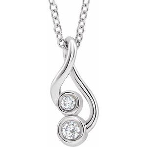 Platinum .07 CTW Natural Diamond Hold You Forever® 16-18" Necklace