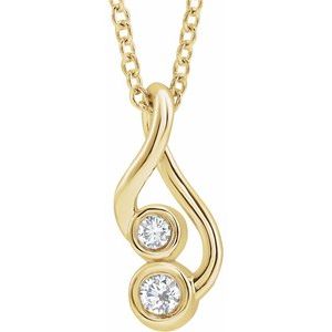 14K Yellow Gold .07 CTW Natural Diamond Hold You Forever® 16-18" Necklace