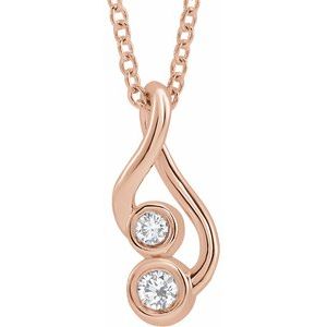 14K Rose Gold .07 CTW Natural Diamond Hold You Forever® 16-18" Necklace