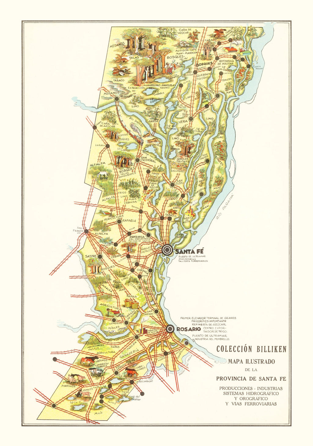 Vintage Map of Santa Fe, 1933