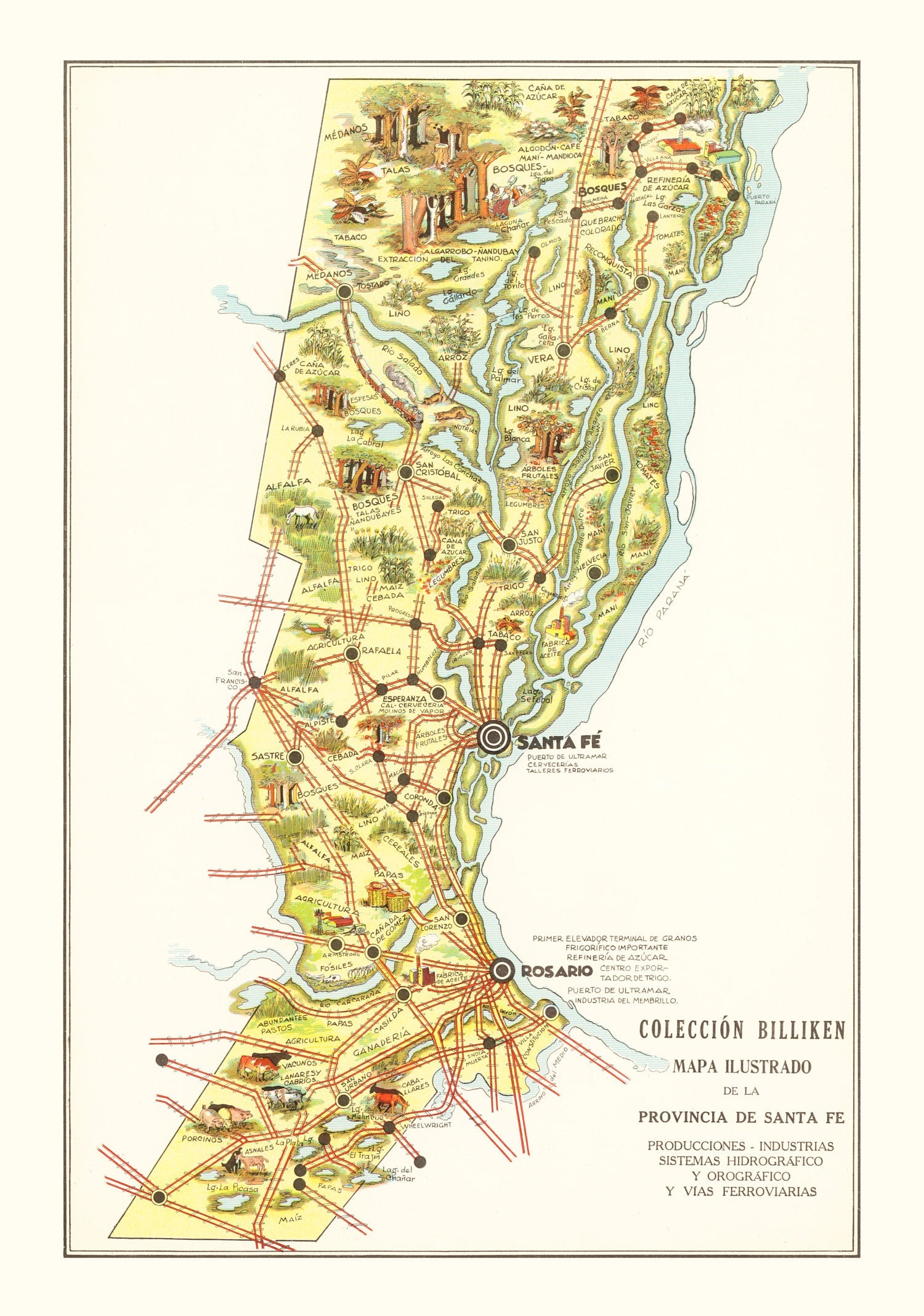 Vintage Map of Santa Fe, 1933