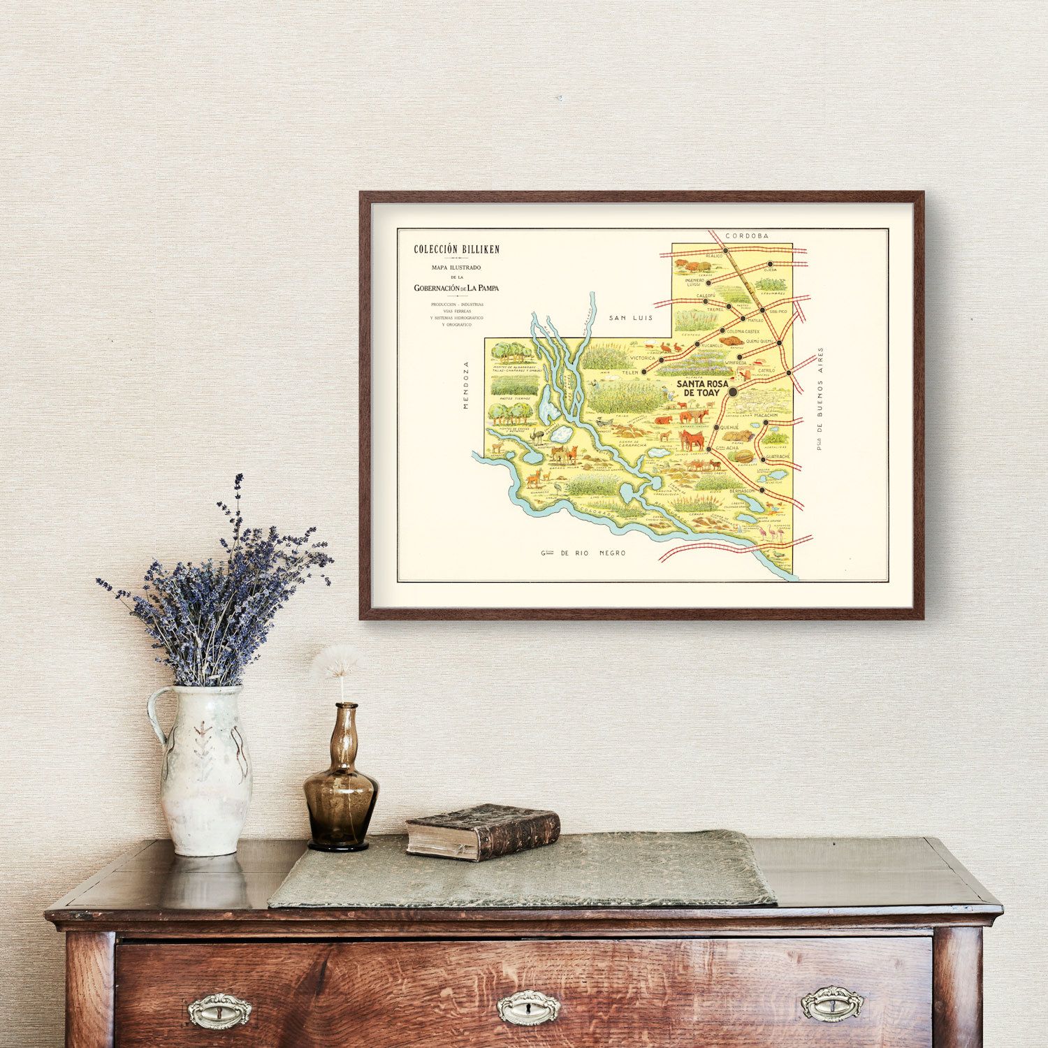 Vintage Map of La Pampa, 1933