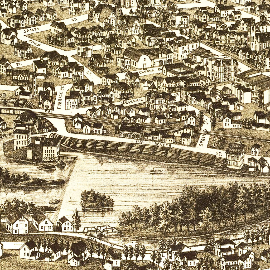 Vintage Map of Carthage, New York 1888