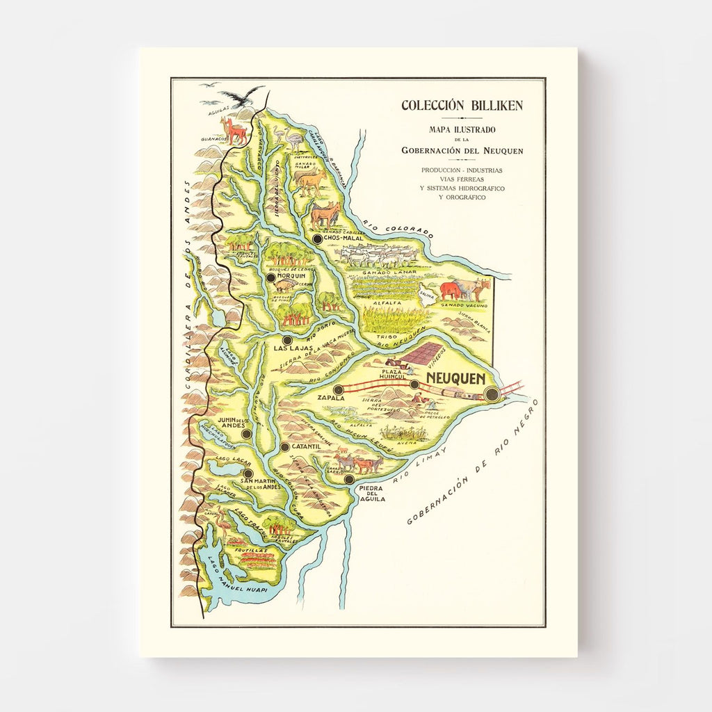 Vintage Map of Neuquen, 1933
