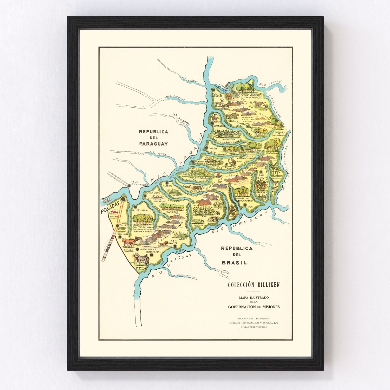 Vintage Map of Misiones, 1933