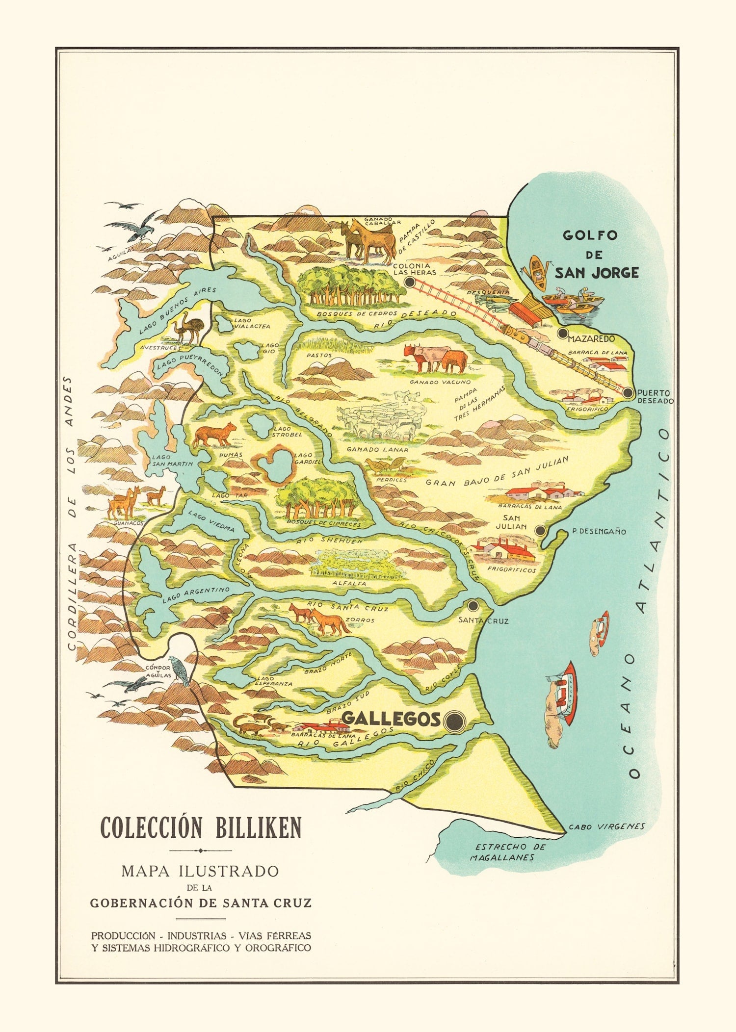 Vintage Map of Santa Cruz, 1933