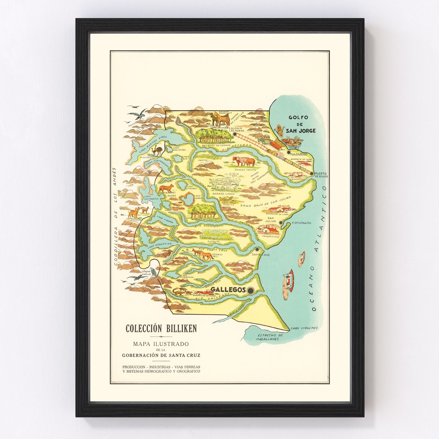 Vintage Map of Santa Cruz, 1933